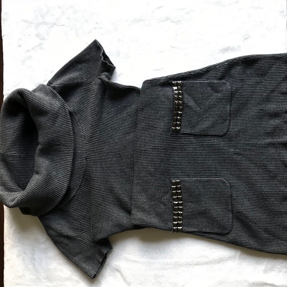 Tunic top big comfy neck embellished rock studded